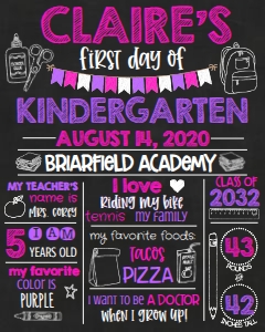 School First Day Pink 8x10 design preview