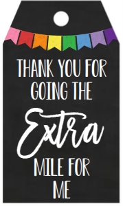 School Teacher Extra Mile Chalkboard Favor Tag: School Teacher Appreciation Week Banner Chalkboard