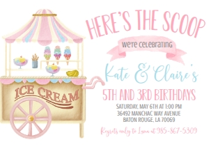 Birthday Ice Cream Cart Double Party: Birthday Ice Cream Cart Double Party
