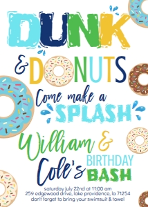 Birthday Donut Dunk Splash Bright Blue: Birthday Donut Dunk Splash Bright Blue