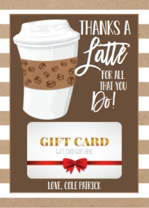 School Gift Card Holder Latte: School Gift Card Holder Latte