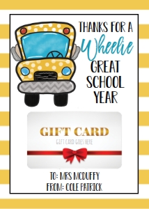 School Gift Card Holder Bus: School Gift Card Holder Bus