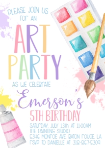 Birthday Art Party Pastel design preview