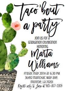 Graduation Cactus Invite: Graduation Cactus Invite