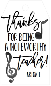 School Teacher "Note"worthy Tag design preview