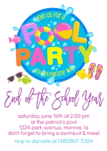 School End of the School Year Pool Party Fish Purple: School End of the School Year Pool Party Fish Purple