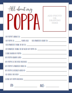 Father's Day Navy About My Poppa: Father's Day Navy About My Daddy
