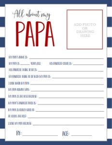Father's Day Navy About My Papa: Father's Day Navy About My Daddy