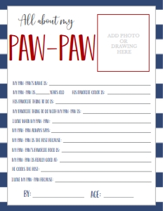 Father's Day Navy About My Paw-Paw: Father's Day Navy About My Daddy