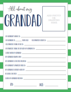Father's Day Green About My Grandad: Father's Day Green About My Daddy