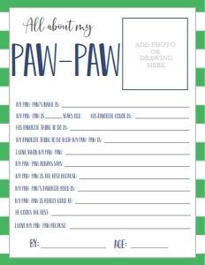Father's Day Green About my Paw-Paw: Father's Day Green About My Daddy