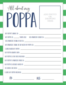 Father's Day Green About my Poppa: Father's Day Green About My Daddy