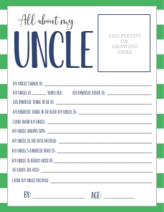 Father's Day Green About My Uncle: Father's Day Green About My Daddy