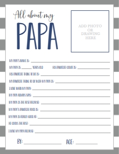 Father's Day Grey About My Papa: Father's Day Grey About My Daddy