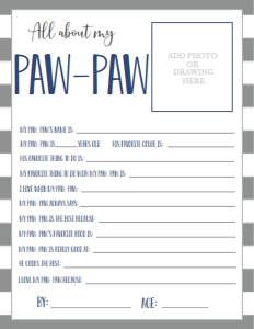 Father's Day Grey About My Paw-Paw: Father's Day Grey About My Daddy
