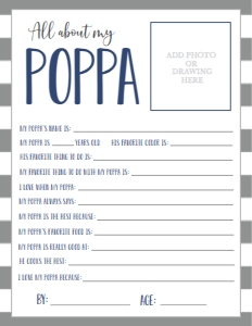 Father's Day Grey About my Poppa: Father's Day Grey About My Daddy