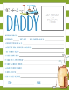 Father's Day Golf About My YOUR OWN NAME: Father's Day Golf About My Daddy