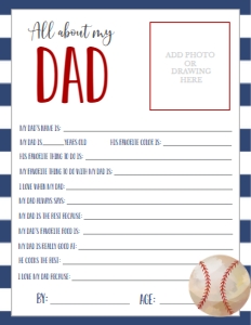 Father's Day Baseball About My Dad: Father's Day Baseball About My Daddy