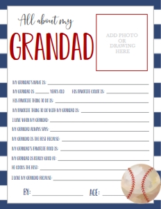 Father's Day Baseball About My Grandad: Father's Day Baseball About My Daddy