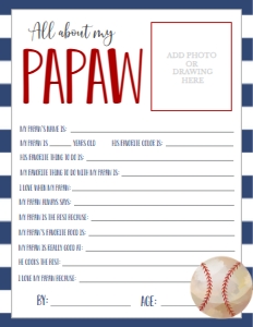 Father's Day Baseball About My Papaw: Father's Day Baseball About My Daddy