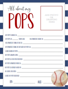 Father's Day Baseball About My Pops: Father's Day Baseball About My Daddy