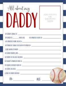 Father's Day Baseball About My YOUR OWN NAME: Father's Day Baseball About My Daddy