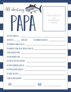 Father's Day Fish About My Papa: Father's Day Fish About My Daddy