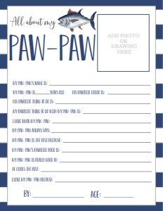 Father's Day Fish About My Paw-Paw: Father's Day Fish About My Daddy