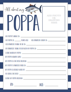 Father's Day Fish About My Poppa: Father's Day Fish About My Daddy