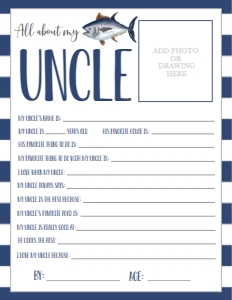 Father's Day Fish About My Uncle: Father's Day Fish About My Daddy