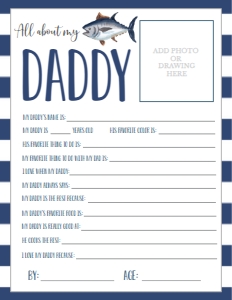 Father's Day Fish About My YOUR OWN NAME: Father's Day Fish About My Daddy