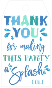 Favor Tag Pool Party Blue: Favor Tag Pool Party Blue