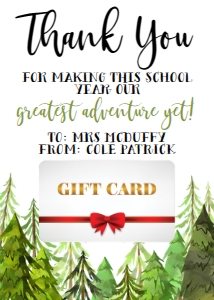 School Adventure Gift Card Holder Forest design preview