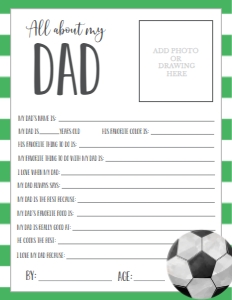 Father's Day Soccer About My Dad: Father's Day Soccer About My Daddy