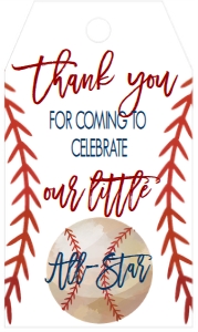 Birthday Baseball Favor Tag design preview