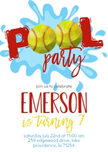 Birthday Softball Pool Party: Birthday Softball Pool Party