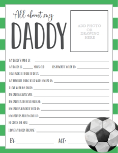 Father's Day Soccer About My Daddy: Father's Day Soccer About My Daddy