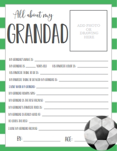 Father's Day Soccer About My Grandad: Father's Day Soccer About My Daddy