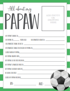 Father's Day Soccer About My Papaw: Father's Day Soccer About My Daddy
