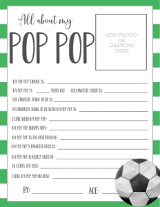 Father's Day Soccer About My PopPop: Father's Day Soccer About My Daddy