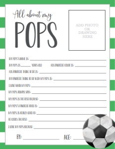 Father's Day Soccer About My Pops: Father's Day Soccer About My Daddy