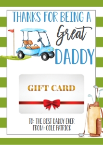 Gift Card Father's Day Golf Daddy: Gift Card Father's Day Golf Daddy