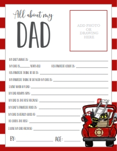 Father's Day Fireman About My Dad: Father's Day Fireman About My Daddy