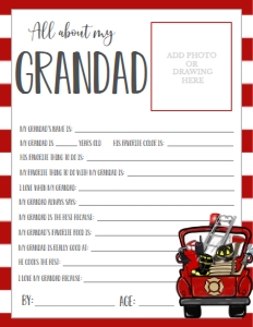 Father's Day Fireman About My Grandad: Father's Day Fireman About My Daddy