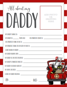 Father's Day Fireman About My Daddy: Father's Day Fireman About My Daddy