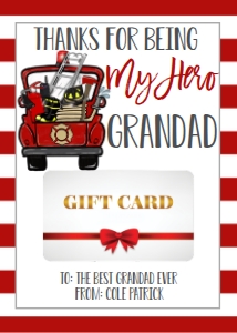 Gift Card Father's Day Fireman Grandad: Gift Card Father's Day Fireman Daddy