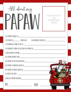 Father's Day Fireman About My Papaw: Father's Day Fireman About My Daddy