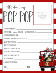 Father's Day Fireman About My PopPop: Father's Day Fireman About My Daddy