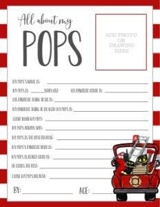 Father's Day Fireman About My Pops: Father's Day Fireman About My Daddy