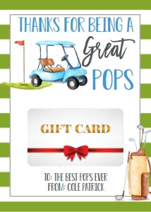 Gift Card Father's Day Golf Pops: Gift Card Father's Day Golf Daddy